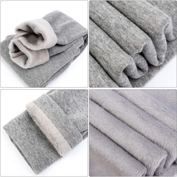 BOOPH Girls Winter Leggings Fleece Lined Toddler Kids Basic Full Length Pants - Picture 6 of 7